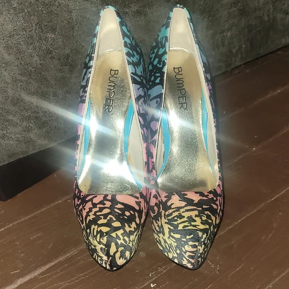 Bumper Vibrant Animal Print Heels - Picture 2 of 5